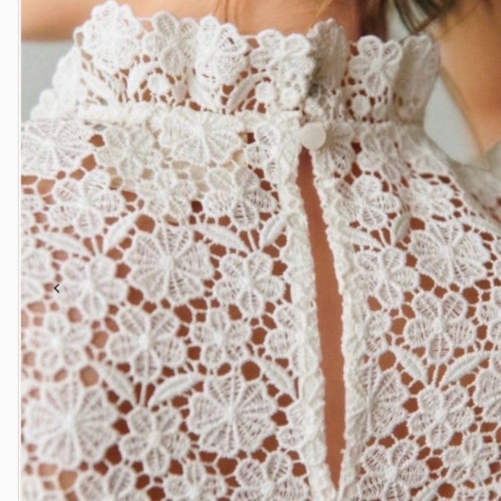 NWT Sezane Lisana Top in Guipure Ivory Size 4 - Picture 3 of 8